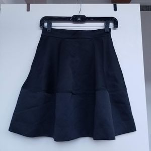 H&M Black Flared Satin Mini Circle Skirt